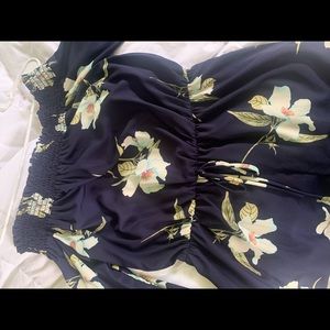 Women’s navy floral shorts romper